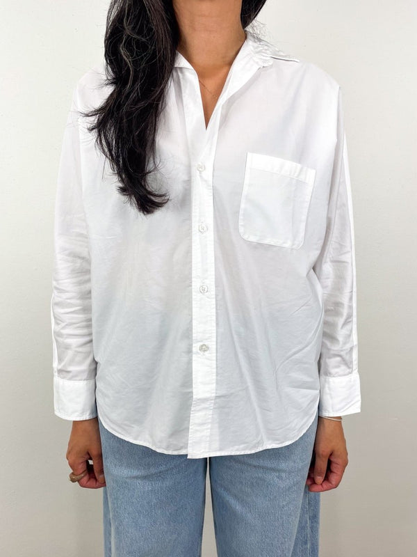 Continuous Button - Up Shirt in White Superluxe - The Shoe Hive