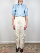Cordelia SS Button Up Top in Adriatic - The Shoe Hive