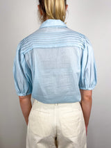 Cordelia SS Button Up Top in Adriatic - The Shoe Hive