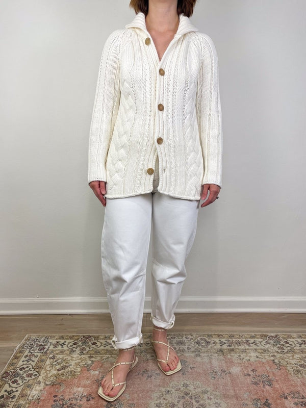 Cotswolds Cardigan in Ivory - The Shoe Hive