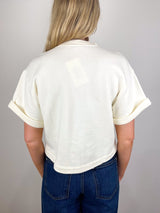 Cove Top with Embroidery in Creme - The Shoe Hive