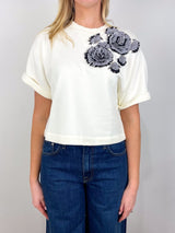Cove Top with Embroidery in Creme - The Shoe Hive