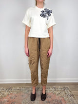 Cove Top with Embroidery in Creme - The Shoe Hive