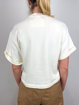 Cove Top with Embroidery in Creme - The Shoe Hive