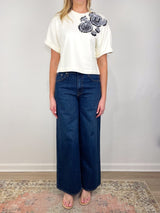 Cove Top with Embroidery in Creme - The Shoe Hive