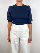 Crew Neck Coralee Top in Navy - The Shoe Hive