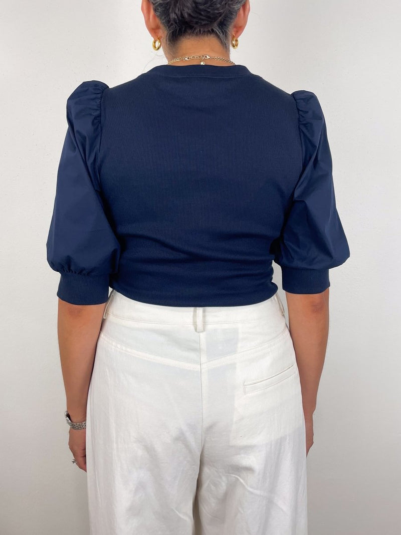 Crew Neck Coralee Top in Navy - The Shoe Hive