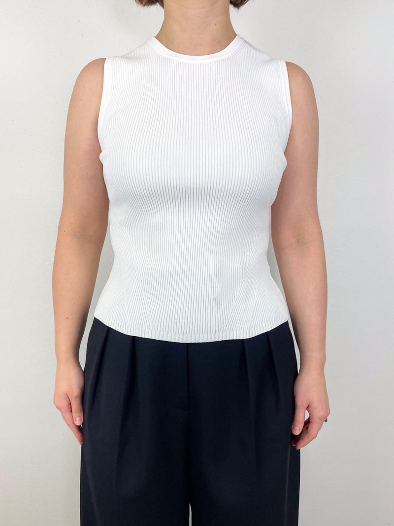 Crewneck Sid Sleeveless Pullover in Off White - The Shoe Hive