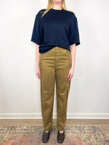 Crinkle Shirting Easy T in Midnight Navy - The Shoe Hive