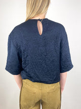 Crinkle Shirting Easy T in Midnight Navy - The Shoe Hive