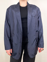 Crispy Nylon Liam Blazer in Navy - The Shoe Hive