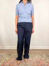 Crispy Nylon Rodney Trouser in Navy - The Shoe Hive