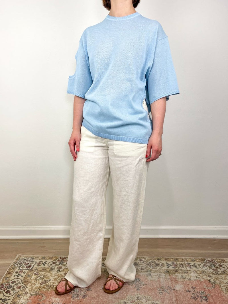 Crispy Sweater Oversized Easy T Baby Blue - The Shoe Hive