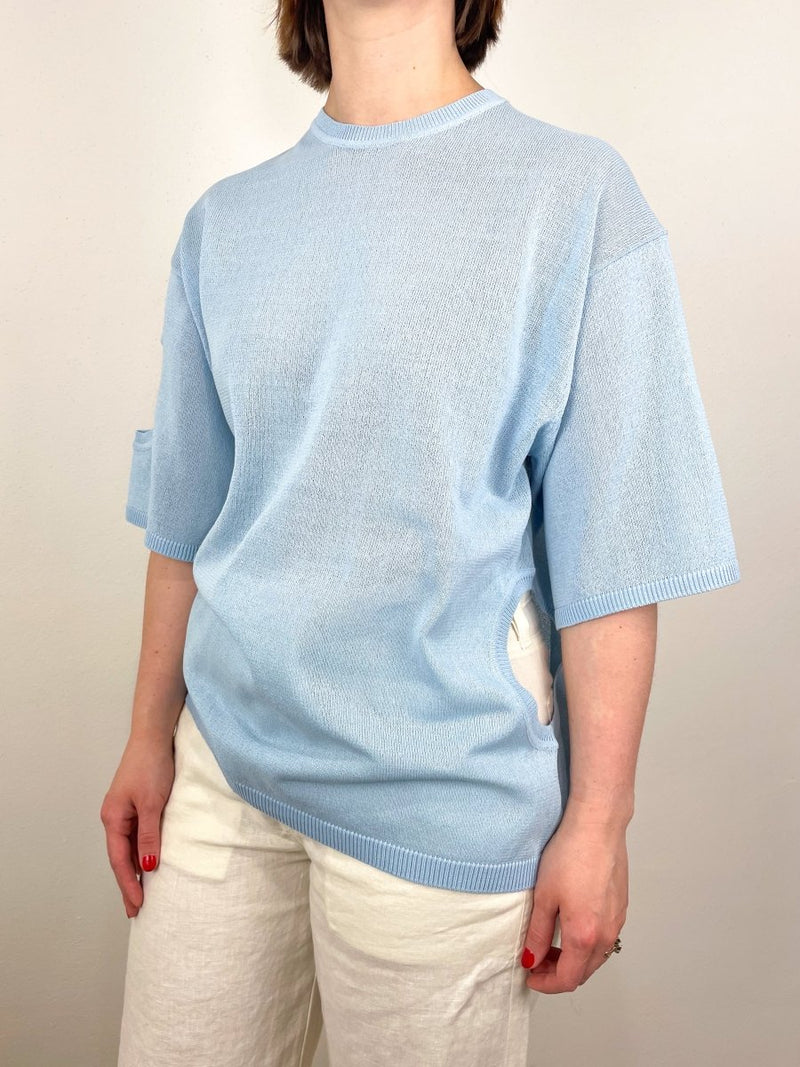 Crispy Sweater Oversized Easy T Baby Blue - The Shoe Hive