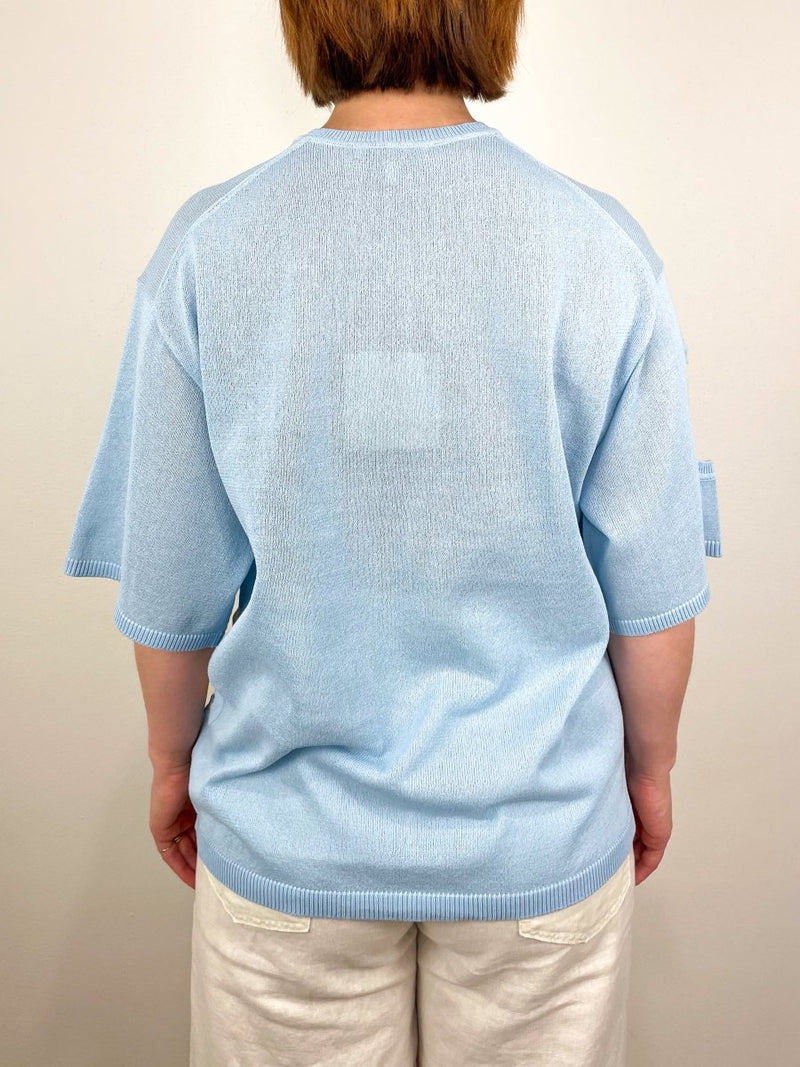 Crispy Sweater Oversized Easy T Baby Blue - The Shoe Hive