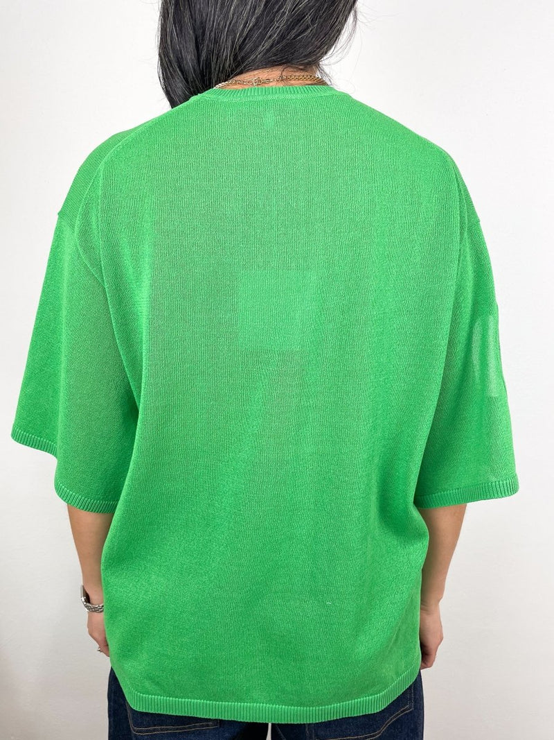 Crispy Sweater Oversized Easy T in Green - The Shoe Hive