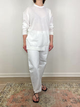 Crispy Sweater w/Cut Out in Optic White - The Shoe Hive