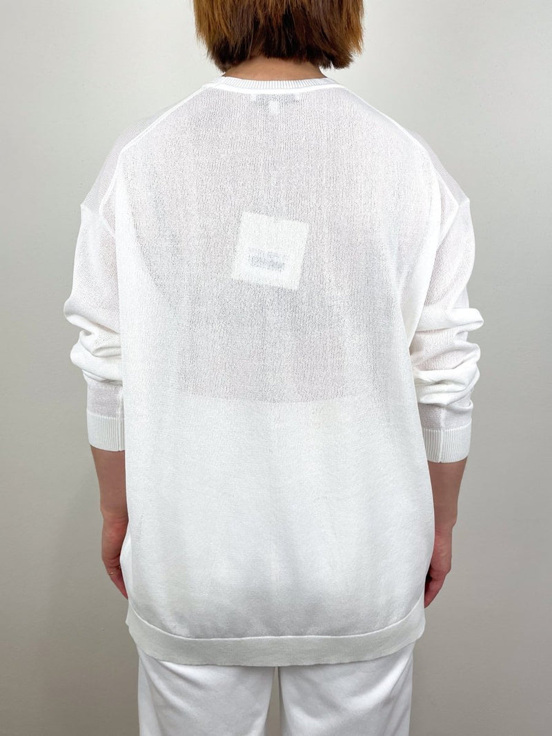 Crispy Sweater w/Cut Out in Optic White - The Shoe Hive