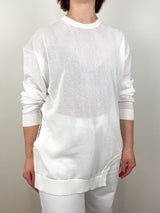 Crispy Sweater w/Cut Out in Optic White - The Shoe Hive