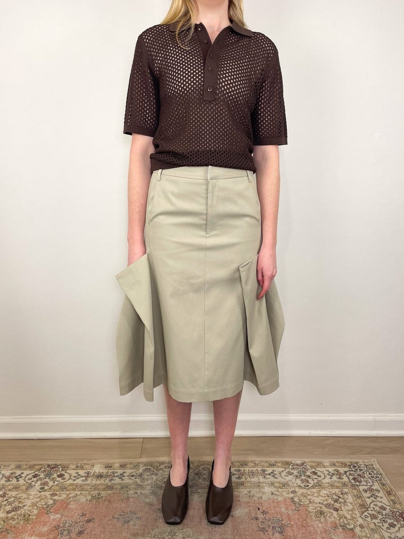 Crochet Netting Slim Polo in Hickory Brown exclusive at The Shoe Hive