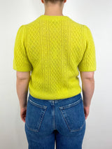 Cropped Cable Sweater in Lemongrass - The Shoe Hive