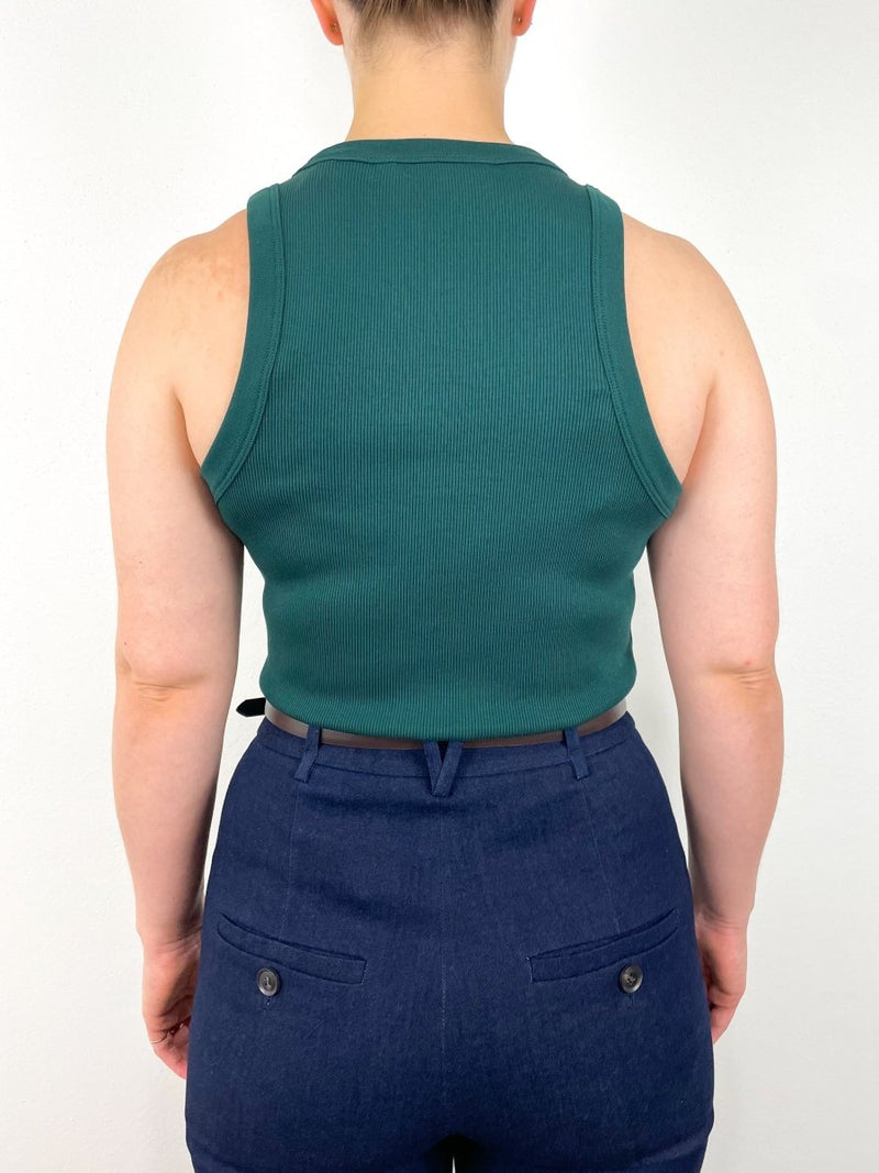 Cropped Jordyn Tank in Pine - The Shoe Hive