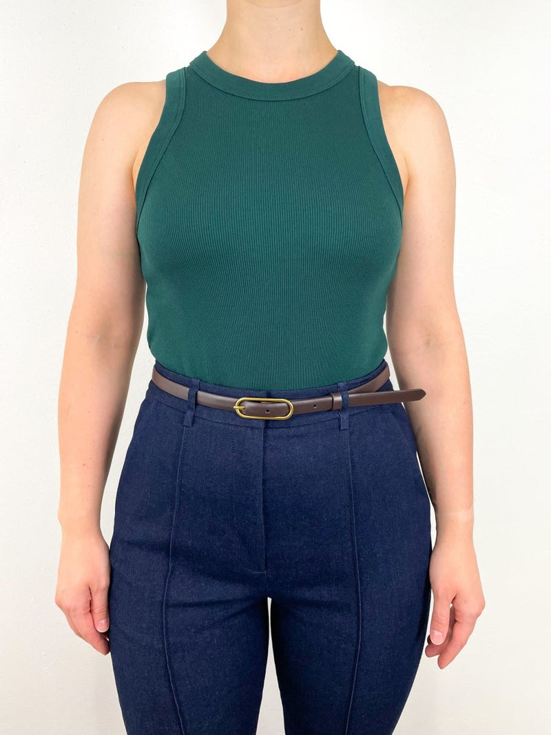 Cropped Jordyn Tank in Pine - The Shoe Hive