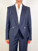 Cropped Rickie Dickey Jacket in Navy - The Shoe Hive