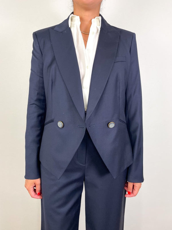 Cropped Rickie Dickey Jacket in Navy - The Shoe Hive