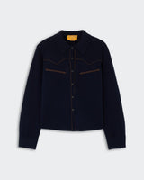 Cropped Western Shirt in Midnight - The Shoe Hive