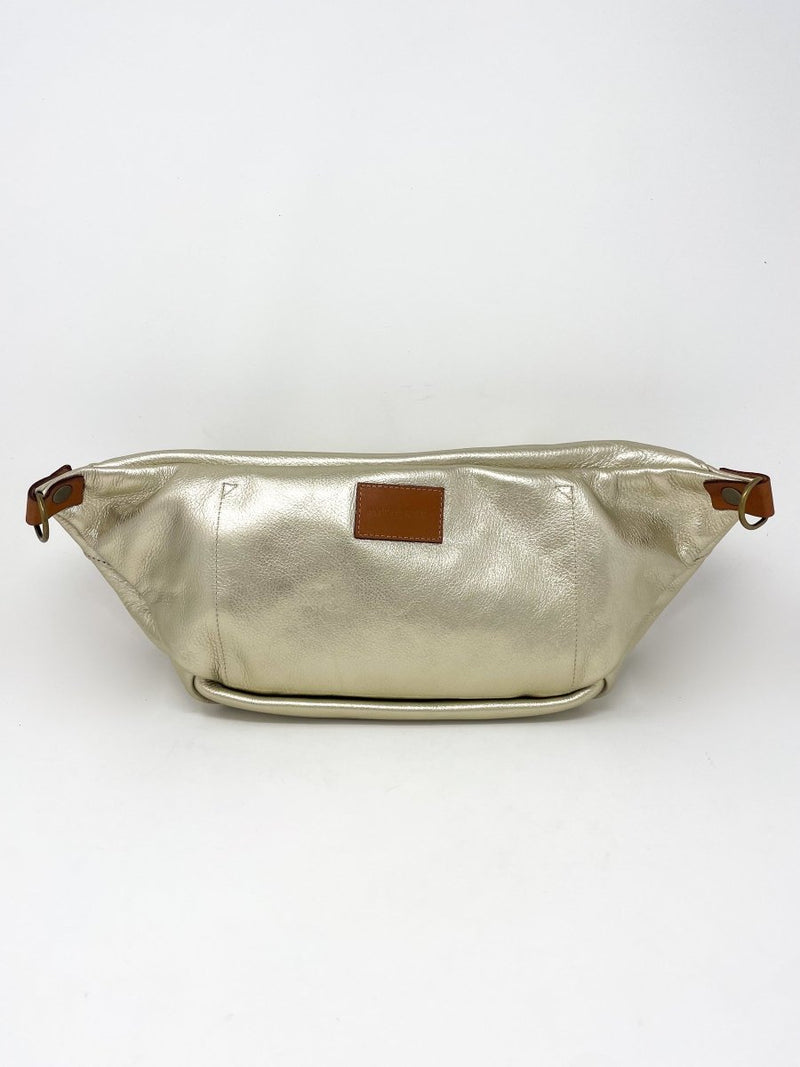 Cross Your Heart Sling Bag in Platinum Leather - The Shoe Hive