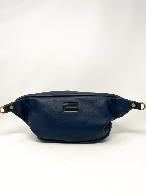 Cross Your Heart Sling in Navy Supple Leather - The Shoe Hive