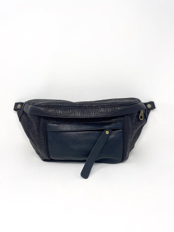 Cross Your Heart Sling Leather in Black Basketweave - The Shoe Hive
