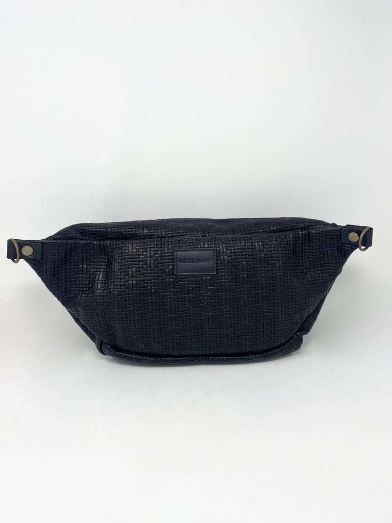Cross Your Heart Sling Leather in Black Basketweave - The Shoe Hive