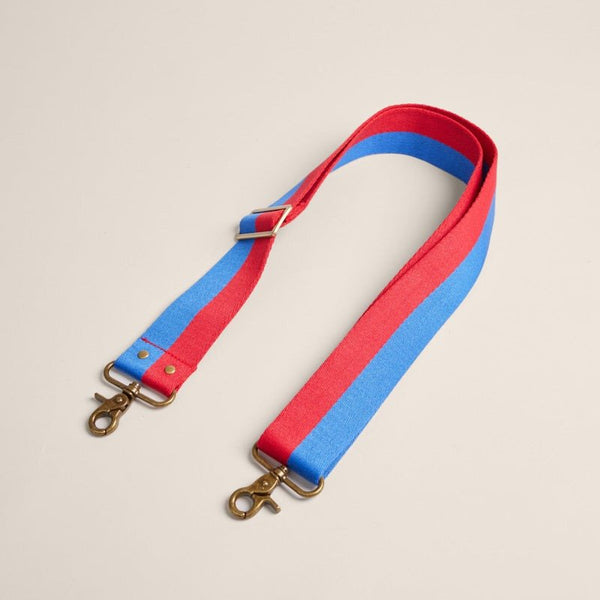 Crossbody Strap in French Blue and Red Stripe - The Shoe Hive