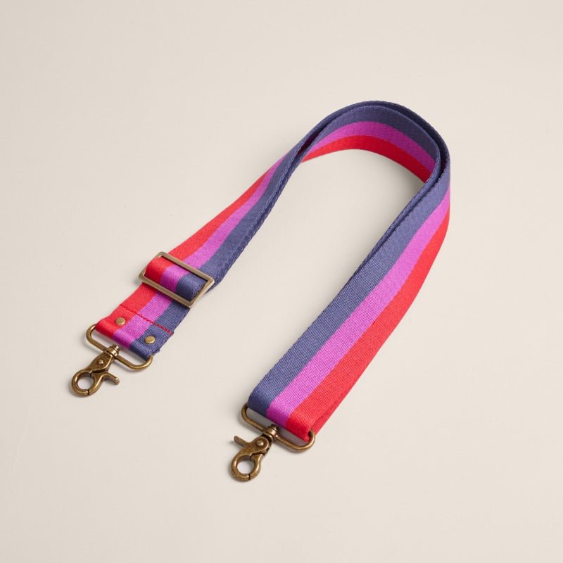 Crossbody Strap Surfer Stripe in Navy/Purple/Red - The Shoe Hive