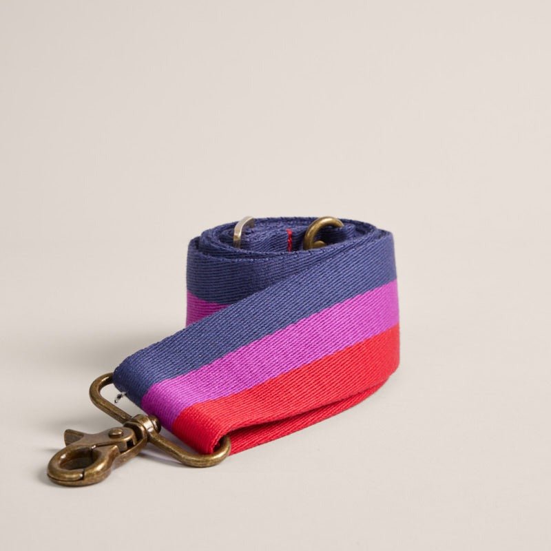 Crossbody Strap Surfer Stripe in Navy/Purple/Red - The Shoe Hive