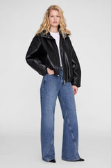 Cyrus Jacket in Black Recycled Leather - The Shoe Hive