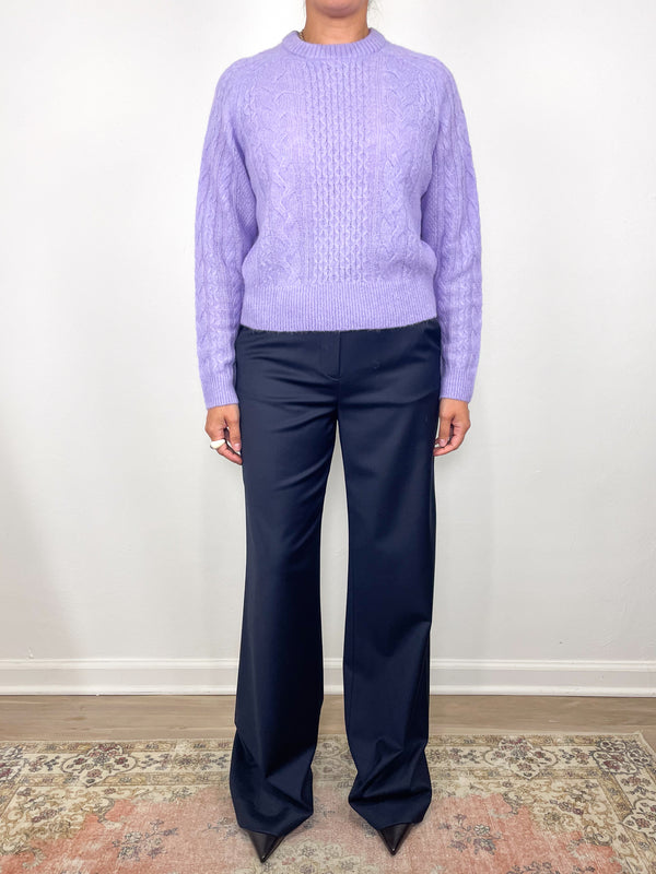 Mixed Stitch Pullover in Lavender