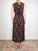 Ursula V-Neck Jersey Dress in Noir Floral