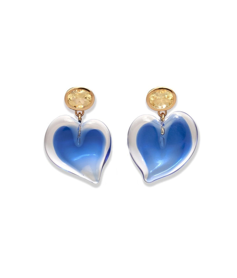 Dali Heart Earrings in Blue - The Shoe Hive