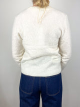 Pippen Brushed Cashmere Pullover in Ivory