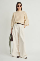 The Keaton Wide Leg in Stone