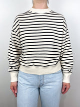 Dean Sweatshirt in Black/White Stripe - The Shoe Hive