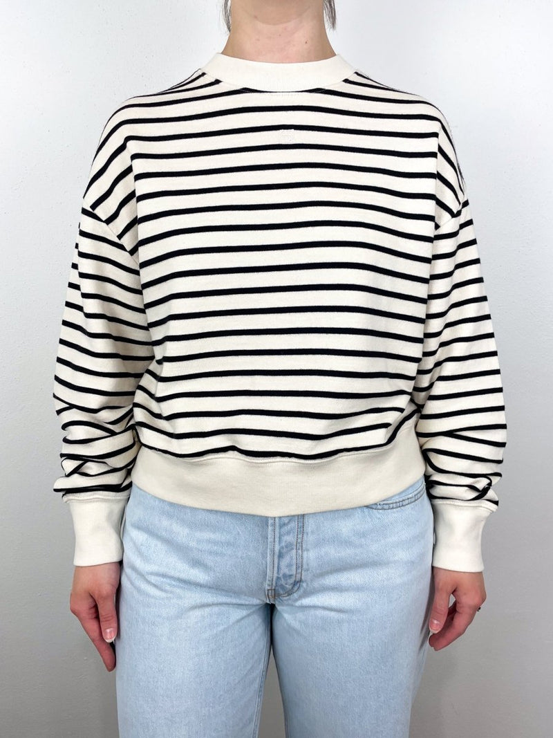 Dean Sweatshirt in Black/White Stripe - The Shoe Hive