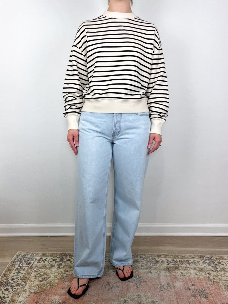 Dean Sweatshirt in Black/White Stripe - The Shoe Hive