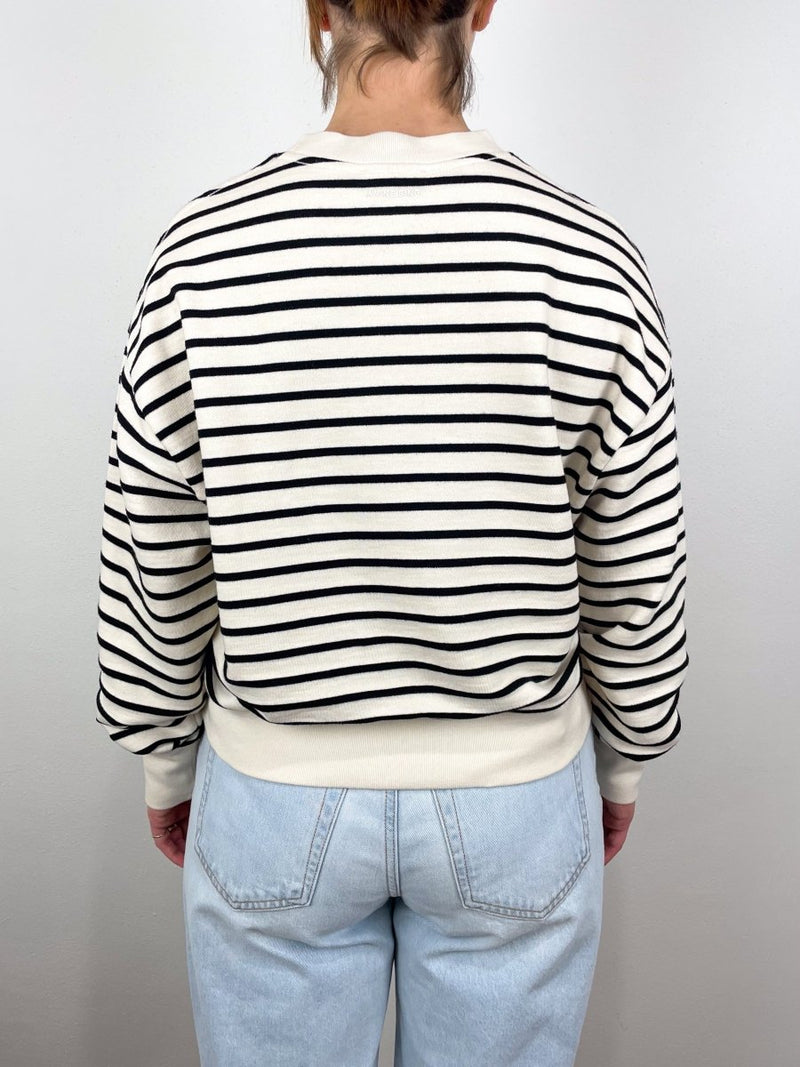 Dean Sweatshirt in Black/White Stripe - The Shoe Hive