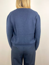 Deep V Sweater in Selvedge - The Shoe Hive