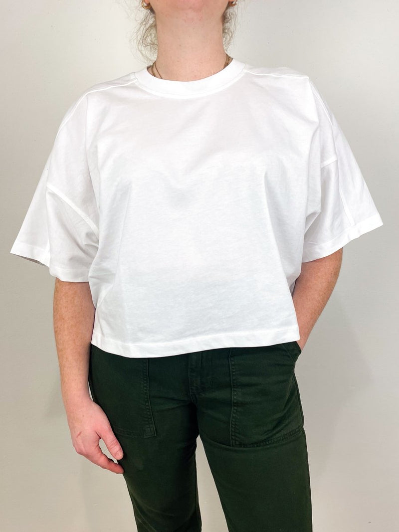 トップス YOKE NEWMAN EMBROIDERED T-SHIRT WHITE 3 Deep Yoke T-Shirt in White exclusive at The Shoe Hive