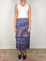 Delila Ruffle Knit Skirt in Sunset - The Shoe Hive